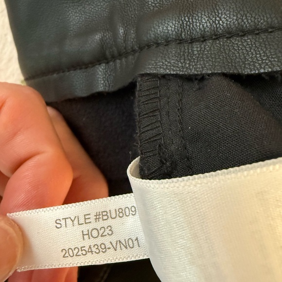 J Crew factory Black Faux Leather sz 27 Pants NWT - Picture 12 of 13
